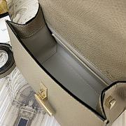 Colestore Valextra Iside Mini Oyster Gray Leather Top Handle Bag  22x12x16.5 cm - 2