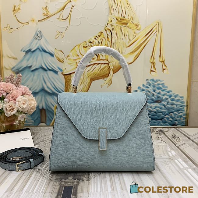 Colestore Valextra Iside Mini Blue Leather Top Handle Bag 22x12x16.5 cm - 1