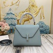 Colestore Valextra Iside Mini Blue Leather Top Handle Bag 22x12x16.5 cm - 1