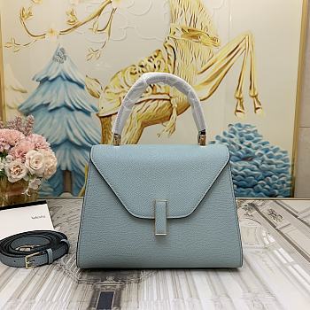 Colestore Valextra Iside Mini Blue Leather Top Handle Bag 22x12x16.5 cm