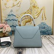 Colestore Valextra Iside Mini Blue Leather Top Handle Bag 22x12x16.5 cm - 3