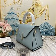 Colestore Valextra Iside Mini Blue Leather Top Handle Bag 22x12x16.5 cm - 2