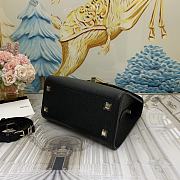 Colestore Valextra Iside Mini Black Leather Top Handle Bag 22x12x16.5 cm - 2