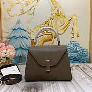 Colestore Valextra Iside Mini Taupe Green Leather Top Handle Bag 22x12x16.5 cm - 1