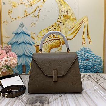 Colestore Valextra Iside Mini Taupe Green Leather Top Handle Bag 22x12x16.5 cm