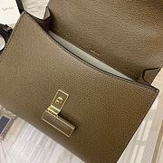 Colestore Valextra Iside Mini Taupe Green Leather Top Handle Bag 22x12x16.5 cm - 6
