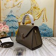 Colestore Valextra Iside Mini Taupe Green Leather Top Handle Bag 22x12x16.5 cm - 4