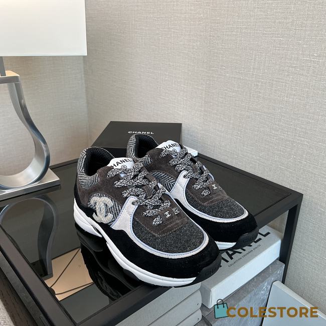 Colestore Chanel Tweed Sneakers Black - 1