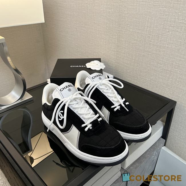 Colestore Chanel 25P Tweed & Calfskin Sneakers Black - 1