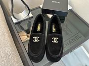 Colestore Chanel Suede Loafers with Gold CC Logo Black - 1