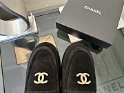 Colestore Chanel Suede Loafers with Gold CC Logo Black - 4