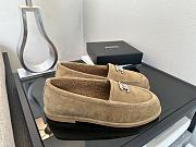 Colestore Chanel Suede Loafers with Gold CC Logo Tan - 5