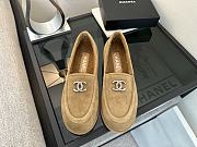 Colestore Chanel Suede Loafers with Gold CC Logo Tan - 2