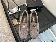 Colestore Chanel Suede Loafers with Gold CC Logo Gray - 1