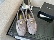 Colestore Chanel Suede Loafers with Gold CC Logo Gray - 2