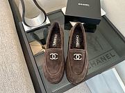 Colestore Chanel Suede Loafers with Gold CC Logo Dark Chocolate - 1