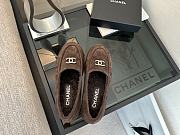 Colestore Chanel Suede Loafers with Gold CC Logo Dark Chocolate - 3