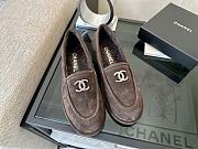 Colestore Chanel Suede Loafers with Gold CC Logo Dark Chocolate - 2