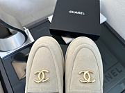 Colestore Chanel Suede Loafers with Gold CC Logo White - 2