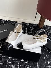 Colestore Chanel Mary Janes Lambskin, Patent Calfskin, Imitation Pearls & Metal White & Black - 6