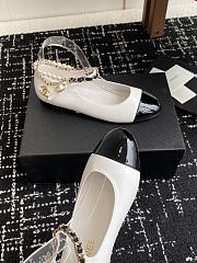 Colestore Chanel Mary Janes Lambskin, Patent Calfskin, Imitation Pearls & Metal White & Black - 3