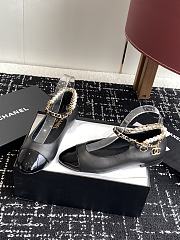 Colestore Chanel Mary Janes Lambskin, Patent Calfskin, Imitation Pearls & Metal Black - 6