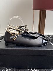 Colestore Chanel Mary Janes Lambskin, Patent Calfskin, Imitation Pearls & Metal Black - 5