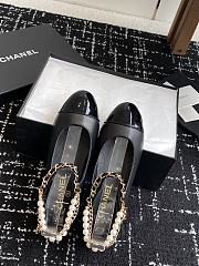 Colestore Chanel Mary Janes Lambskin, Patent Calfskin, Imitation Pearls & Metal Black - 3