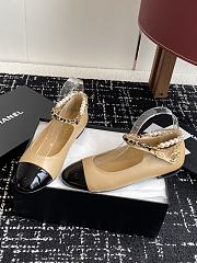 Colestore Chanel Mary Janes Lambskin, Patent Calfskin, Imitation Pearls & Metal Beige & Black - 6