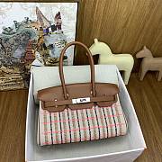 Colestore Hermes Birkin Shoulder Light 29 in Gold Evercolor and Embroidered Rose Pop, Black 29cm - 1