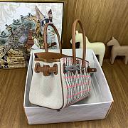 Colestore Hermes Birkin Shoulder Light 29 in Gold Evercolor and Embroidered Rose Pop, Black 29cm - 2