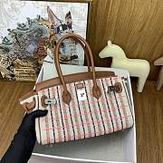 Colestore Hermes Birkin Shoulder Light 29 in Gold Evercolor and Embroidered Rose Pop, Black 29cm - 4