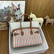 Colestore Hermes Birkin Shoulder Light 29 in Gold Evercolor and Embroidered Rose Pop, Black 29cm - 3