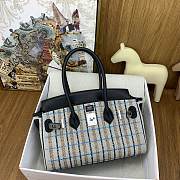 Colestore Hermes Birkin Shoulder Light 29 in Embroidered Canvas/Swift Ecru Leather 29cm - 3