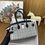 Colestore Hermes Birkin Shoulder Light 29 in Embroidered Canvas/Swift Ecru Leather 29cm - 5