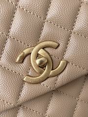 Colestore Chanel Caviar Quilted Coco Handle Flap Beige 18x29x12cm - 2