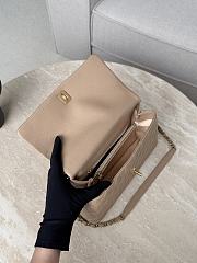 Colestore Chanel Caviar Quilted Coco Handle Flap Beige 18x29x12cm - 4