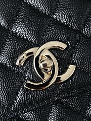 Colestore Chanel Caviar Quilted Coco Handle Flap Black 18x29x12cm - 3