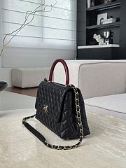 Colestore Chanel Caviar Quilted Coco Handle Flap Black 18x29x12cm - 2