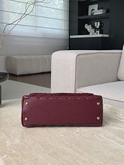 Colestore Chanel Caviar Quilted Coco Handle Flap Burgundy 18x29x12cm - 6