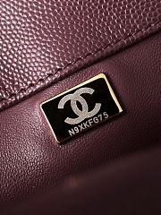 Colestore Chanel Caviar Quilted Coco Handle Flap Burgundy 18x29x12cm - 2