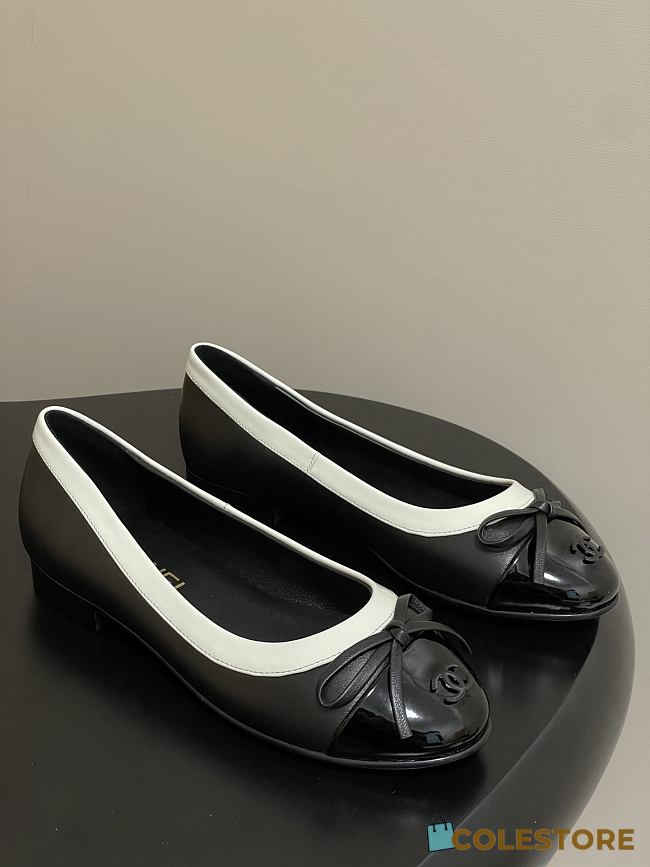 Colestore Chanel Ballet Flats Black Patent Leather  - 1