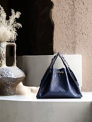 Colestore Chanel 25 Small Handbag Grained Calfskin & Gold-Tone Metal Navy Blue 30x26x14cm - 3