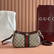 Colestore Gucci Ophidia Small Shoulder Bag Rosso Ancora Red Leather Trim 26x15x6.5cm - 1