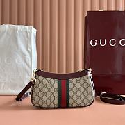 Colestore Gucci Ophidia Small Shoulder Bag Rosso Ancora Red Leather Trim 26x15x6.5cm - 3
