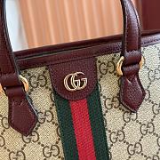 Colestore Gucci Ophidia Small GG Top Handle BagRosso Ancora Red Leather Trim 22.5x17x11cm - 6