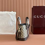 Colestore Gucci Ophidia Small GG Top Handle Bag Brown Leather Trim 22.5x17x11cm - 6