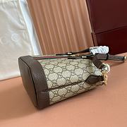 Colestore Gucci Ophidia Small GG Top Handle Bag Brown Leather Trim 22.5x17x11cm - 4
