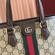 Colestore Gucci Ophidia Small GG Top Handle Bag Brown Leather Trim 22.5x17x11cm - 3