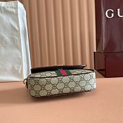 Colestore Gucci Ophidia Small Top Handle Bag  Rosso Ancora Red Leather Trim 20x16x5cm - 6